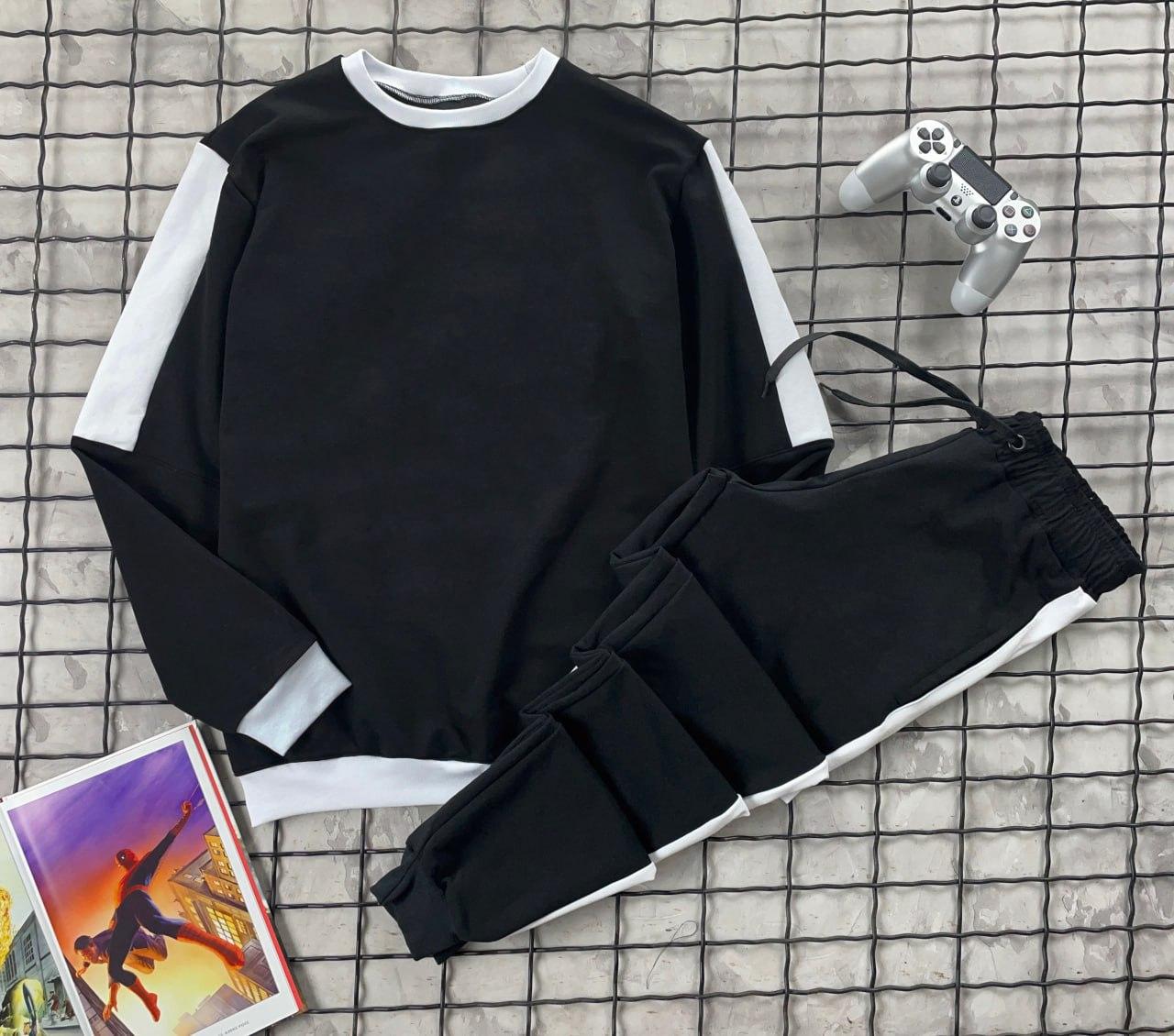 Спортивний костюм чоловічий класика зі смужками | Спортивний костюм чоловічий весняний осінній класика, фото 1