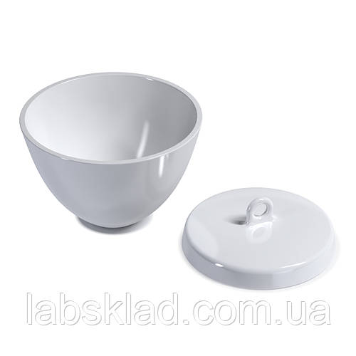 Тигель лабораторный фарфоровый низкий с крышкой 15 мл (D=43 mm, H=23 mm ...