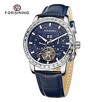 Механические часы с турбийон Forsining 6920 Silver-Blue