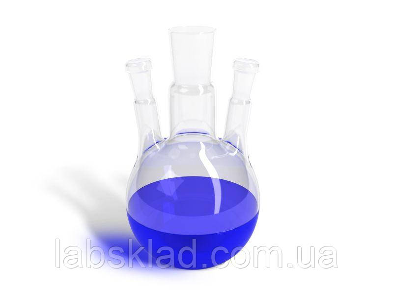 Колба круглодонна з 3-ма горловинами під кутом 250 мл КГУ-3-1-29/32-14/23-14/23, фото 1