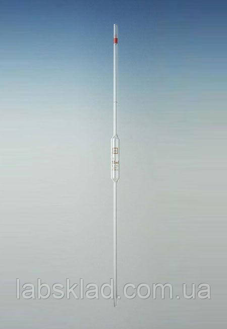 Піпетка мірна Мора з однією міткою (клас В) 2-2-100 мл (Чехія) (1595/1В/100), фото 1