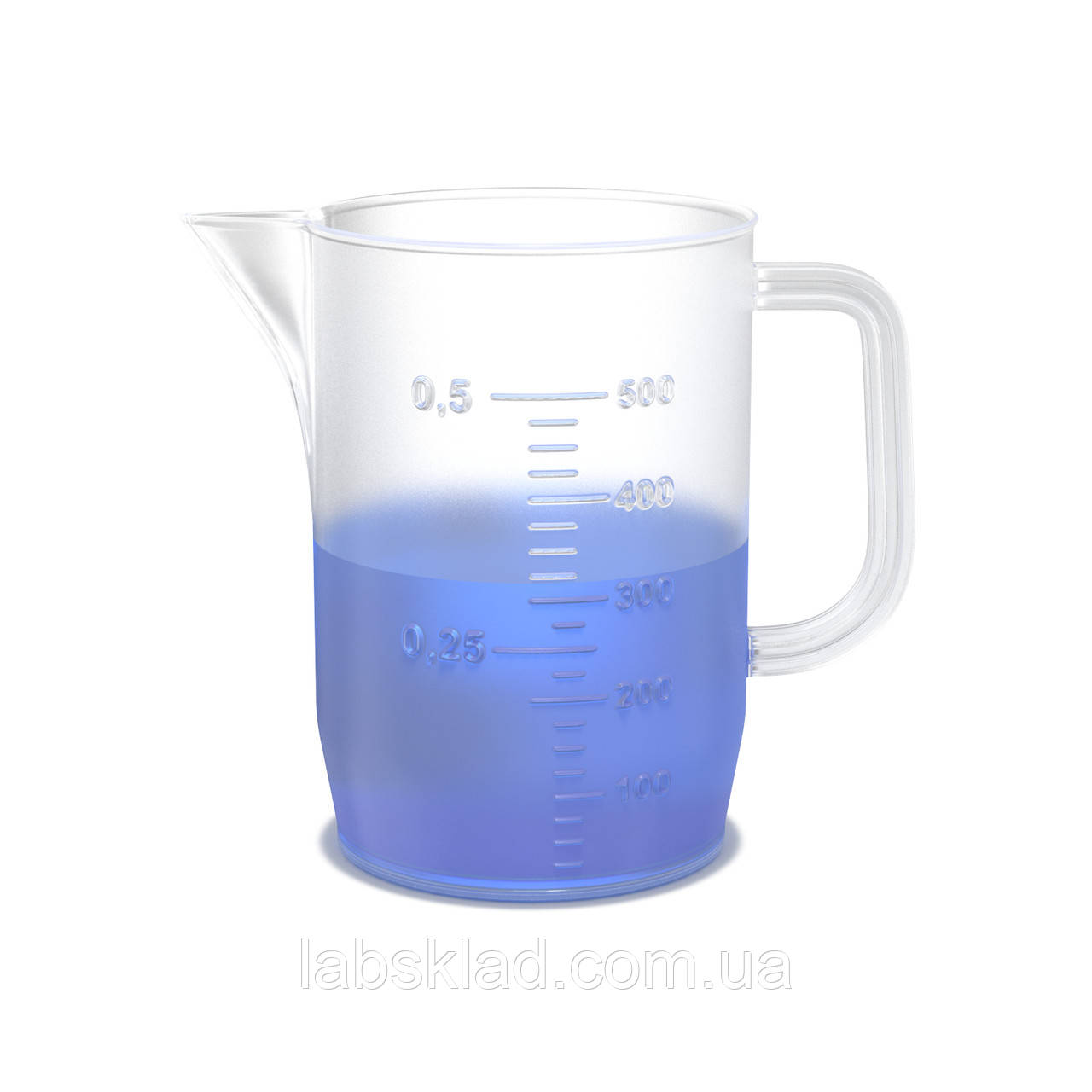 Кружка з ручкою і градуюванням полипропиленовая 1000 мл, фото 1