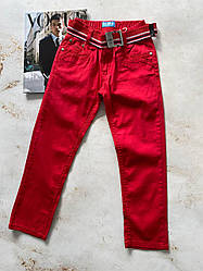 Штани на хлопчика червоні з ременем 1517, Nice Wear, Бежевий, Для хлопчиків, Весна Осінь, 122