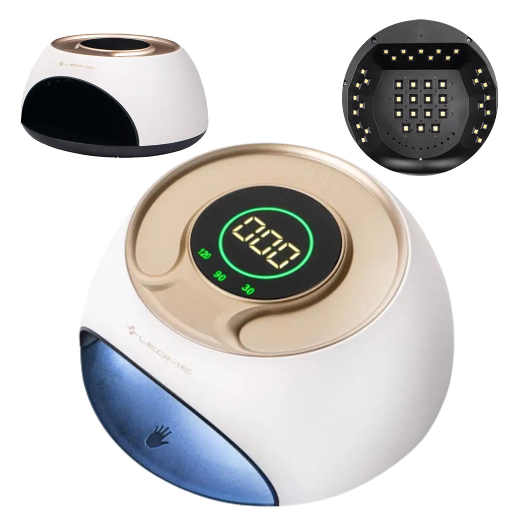 Світлодіодна лампа для полімеризації лаку, LED+UV, 120 Вт, LEDME ONE, Білий / Професійна лампа для манікюру та педикюру, фото 1