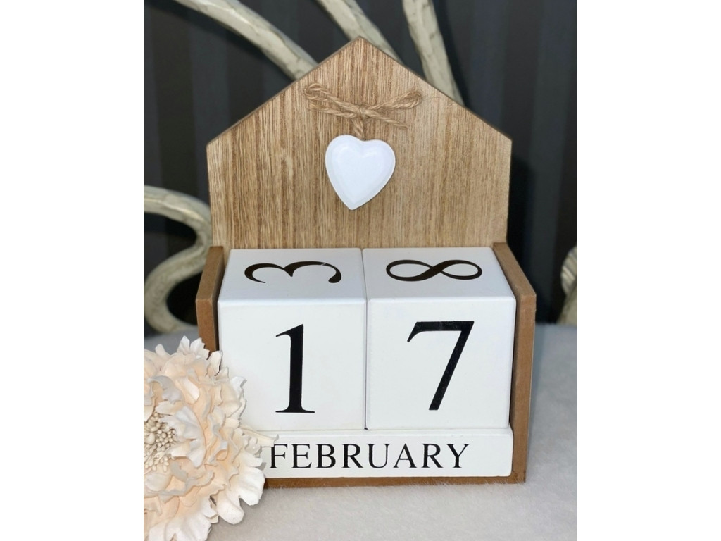 🔥Дерев'яний вічний календар "Серце", фото 1