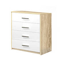 Комод в дитячу кімнату з ДСП 4Ш Теннессі Дуб сонома/Білий Модерн