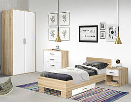 Дитяча кімната з ДСП Теннессі Дуб сонома/Білий (ліжко 90x200 см) Модерн