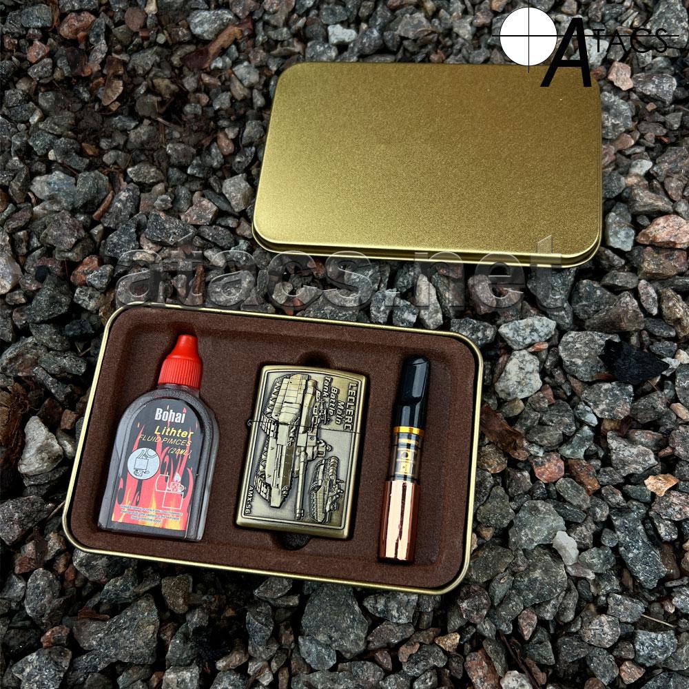 Набір подарунковий із бензиновою запальничкою в металевому кейсі