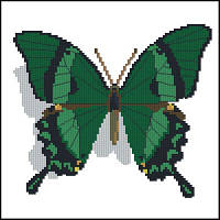 Набор для вышивки крестиком. Размер: 16*16 см Зеленая бабочка