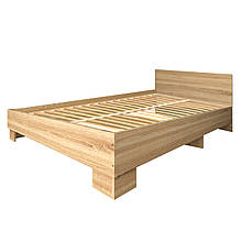 Ліжко двоспальне з ДСП 160х200 см Теннессі Дуб сонома (без матраца) Модерн