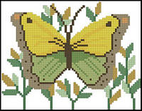 Набор для вышивки крестиком. Размер: 13*10 см Желтая бабочка