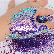 ГЛІТЕР СУХИЙ ГОЛОГРАФІЧНИЙ CHAMELEON MIX CHUNKY GLITTER 10 g, фото 3