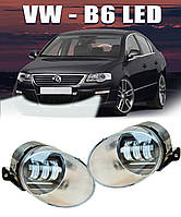 LED противотуманки Volkswagen Passat B6. Фары 30W белый+желтый светотеневая граница Пассат б6