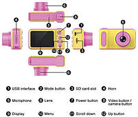 Цифровий фотоапарат дитячий Smart Kids Camera V7 Рожевий — 200663, фото 4