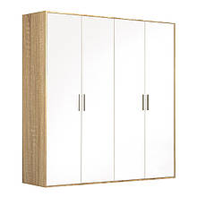 Шафа розпашна чотирьохдверна з ДСП Теннессі Дуб сонома/Білий Модерн