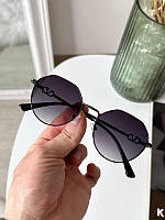 Модні сонцезахисні окуляри Унісекс фігурні в металевій оправі 2023, Чорні в Графітовій оправі