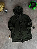 Куртка ветровка CP Company с линзами микрофлис крутая мужская демисезонная парка хаки