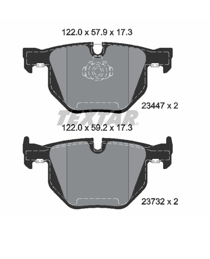 Комплект гальмівних колодок задній BMW X5 (E70), X5 (F15, F85), X6 (E71, E72), X6 (F16, F86) 2.0-3.0D