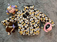 Курточка дитяча двостороння демісезонна комір-стійка дитячий верхній одяг від 80 до 134 см