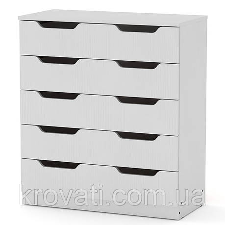 Сучасний комод на п'ять ящиків 5М П(направляючі повного висування) Компаніт , Німфеа альба, фото 1