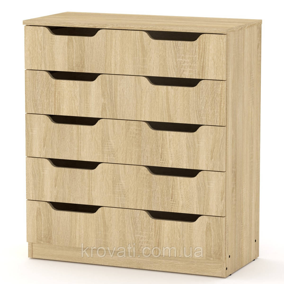 Сучасний комод на п'ять ящиків 5М П(направляючі повного висування) Компаніт ,Дуб сонома
