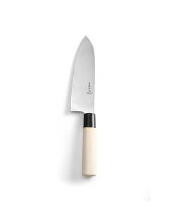 Ніж кухонний Santoku L165mm Hendi 845035 дерев'яна ручка