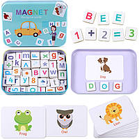 Набор игра английский алфавит для детей Монтессори Английская азбука с магнитными деревянными буквами