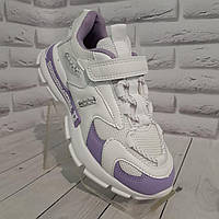 Дитячі кросівки для дівчинки, стильні кросівки на липучці на дівчинку, білі кеди на дівчинку