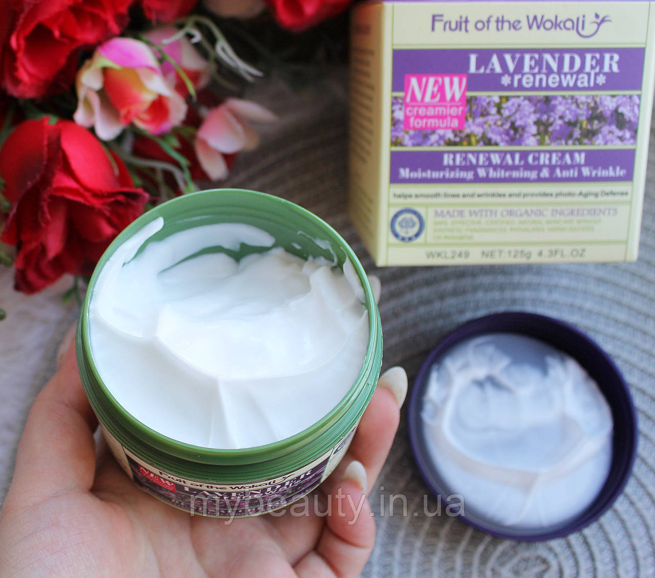 Крем для обличчя  Wokali Lavender Renewal Moisturising Cream Whitening & Anti Wrinkle з лавандою 125 г