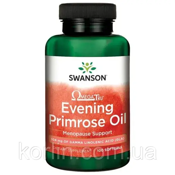 Олія примули Вечірньої 1300 мг 100 кап Swanson Evening Primrose Oil 1300 mg США Доставка з ЄС