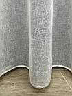 Ціна за 2.6 м! Тюль лляний однотонний з обтяжувачем. Колір: молочний, фото 5