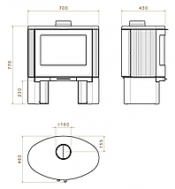 Піч камін чавунний DOVRE Bow, фото 4