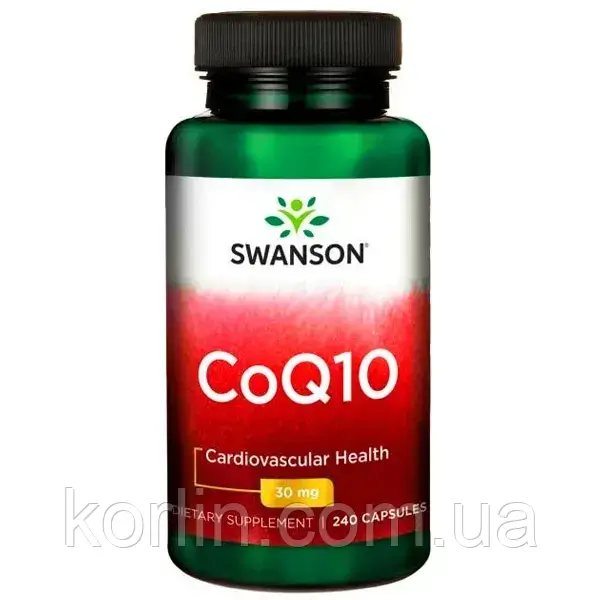 Коензим Q10 30 мг 240 кап Swanson Coenzyme CoQ10 30 mg США Доставка з ЄС