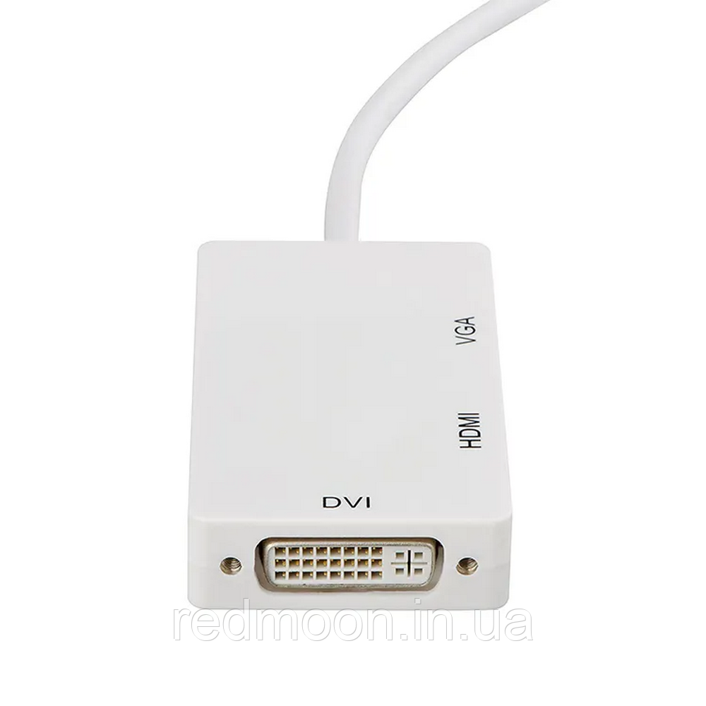 Купити Конвертер 3в1(HDMI/DVI/VGA) Mini DisplayPort, HDMI 4K/2K, Білий ...