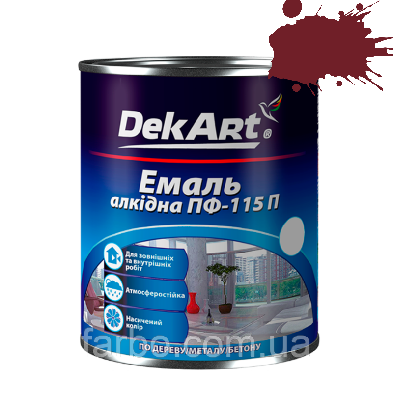 Емаль алкідна ПФ-115 П DekArt Вишнева 2.8 кг