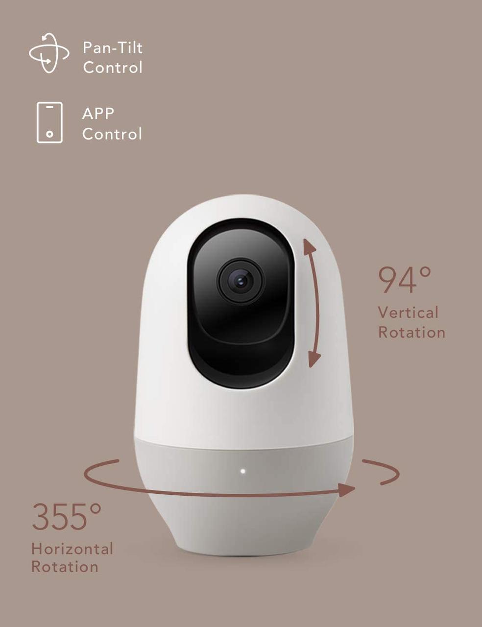 Nooie Baby Monitor Wi-Fi Pet Camera Indoor 360-градусная беспроводная IP-камера 1080P домашняя камера - фото 2 - id-p1791460940