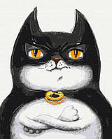 Дитяча картина Малювання за номерами Котик Бетмен ©Маріанна Пащук розпис Brushme 40х50 BS53116