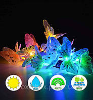 Уличная гирлянда ShowTime Бабочки на солнечной батарее 4.85 м 20 led ламп. Solar Butterfly Fairy Lights Наружн