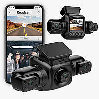 Rhorawill 3 Lens 1080P Dash Cam Автомобильный передний задний видеорегистратор с WiFi, автомобильная камера с