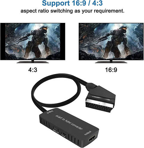 Купить Конвертер SCART на HDMI, адаптер SCART на HDMI, видеоконвертер ...