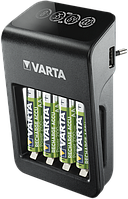 Зарядное устройство Varta LCD Plug Charger+ EU with 4x 2100 mAh Черное