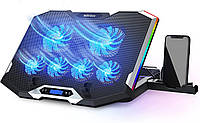 TopMate C11 RGB Кулер для игрового ноутбука, подставка вентилятора, регулируемая высота с 6 тихим