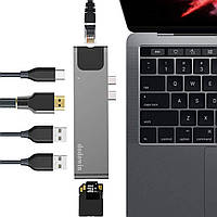 DODOWIN USB C HUB 7 IN 2 Портативный АДАПТЕР USB C, совместимый с Macbook pro/Air 2020-16, адаптер Macbook Air