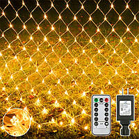 Ollny 3x2m 204 светодиоды Net Mesh Fairy String Декоративные огни Обертывание деревьев с 8 режимами для Свадеб