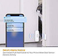 PANAMALAR Wireless Smart WLAN Датчик дверей и окон, сигнализация дверей и окон с низким энергопотреблением, со
