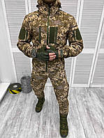 Тактический костюм пиксель весна осень Армейский костюм софтшел Военный демисезонный костюм пиксель ЗСУ