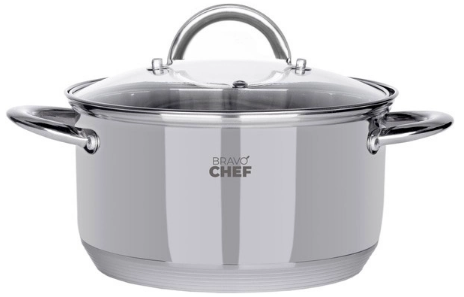 Каструля нерж. "Bravo Chef" 20см 3,6л з кришкою №BC-2001-20/08699(6)
