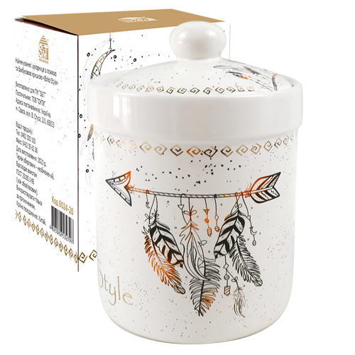 Ємність для сип. продуктів керам. "Boho style" 600мл №6922-20/S&T/(24)