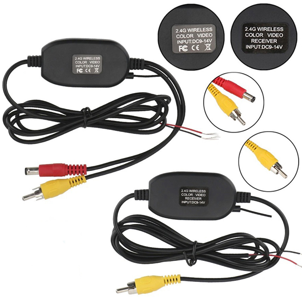 Автомобільний комплект бездротовий приймач + передавач заднього виду (2.4g) / Набір для паркувальної камери, фото 1