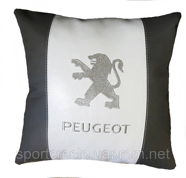Подушка с вышивкой автомобильная с логотипом пежо Peugeot - фото 2 - id-p23149793